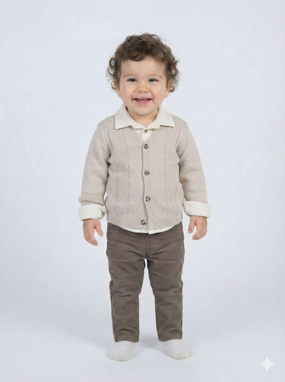 Erkek Çocuk 3'lü Alt Üst Takmı 1-5 Yaş 4263 Bej - 1