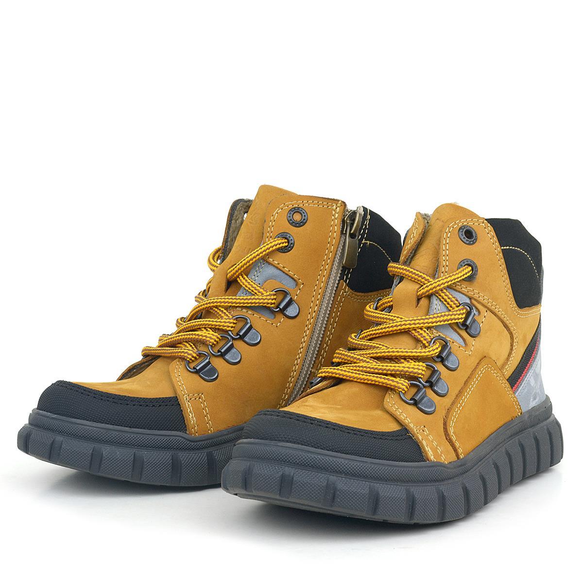 Rakerplus Hakiki Deri Sarı Fermuarlı Erkek Çocuk Bot - 6