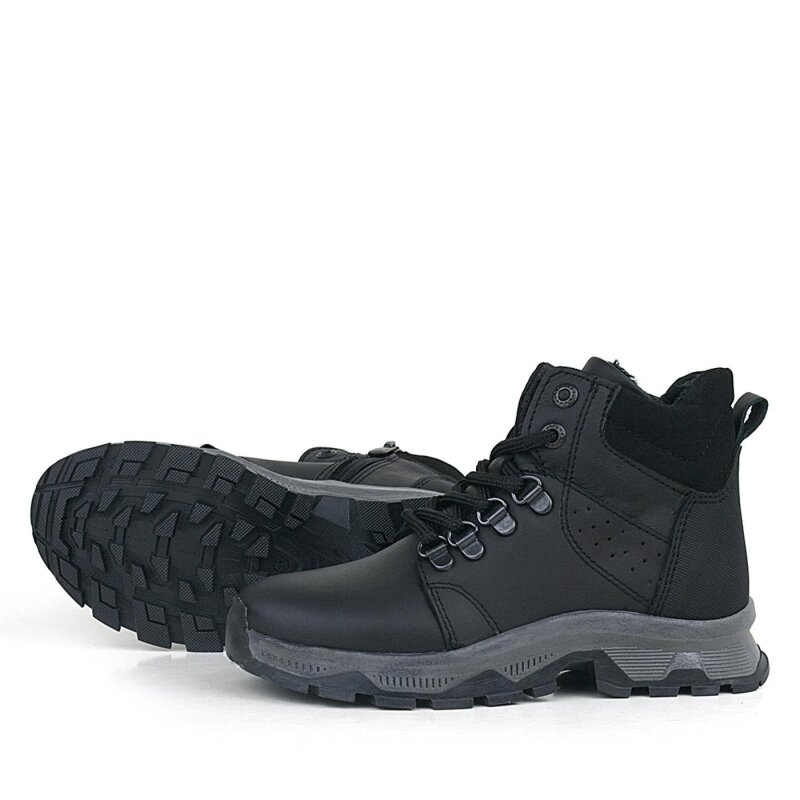 Rakerplus Hakiki Deri Siyah Fermuarlı Trekking Erkek Çocuk Bot - 6