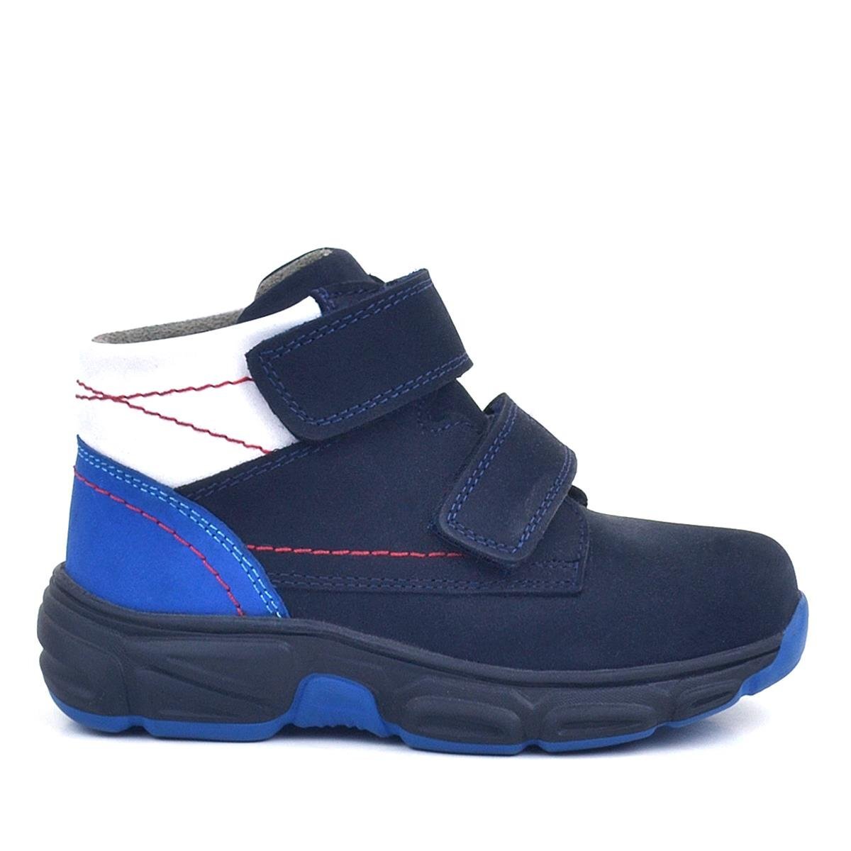 Rakerplus Hakiki Deri Lacivert Cırtlı Kürklü Çocuk Spor Bot - 3