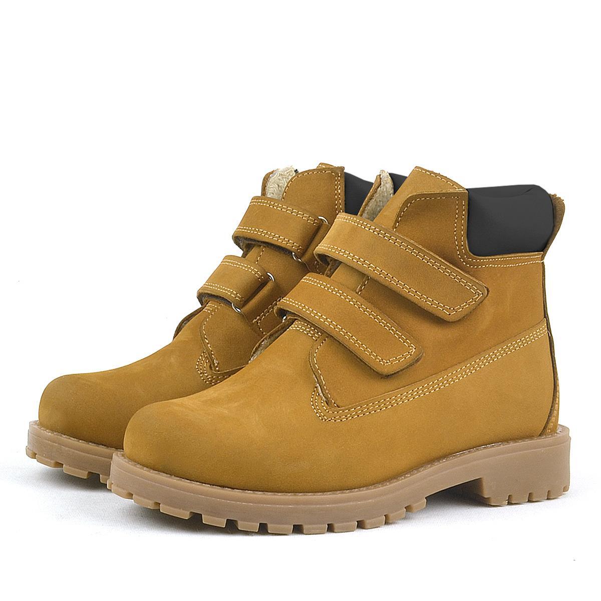 Rakerplus Neson Hakiki Deri Hardal Sarı Cırtlı Çocuk Bot - 4