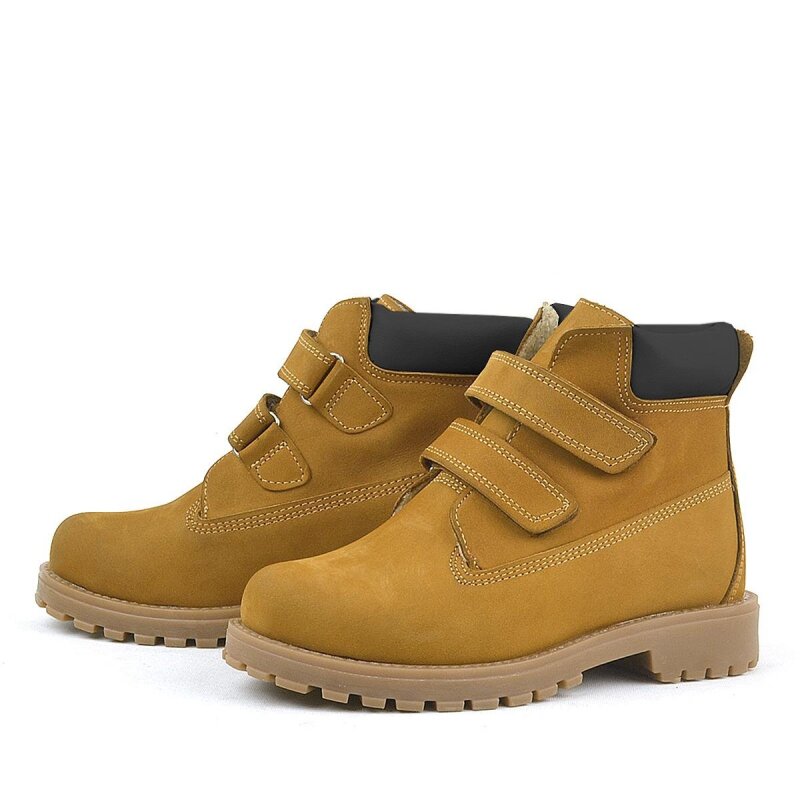 Rakerplus Neson Hakiki Deri Hardal Sarı Cırtlı Çocuk Bot - 5