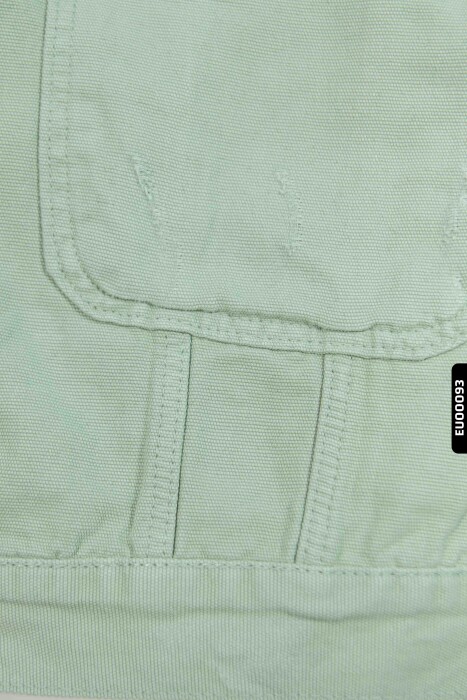 Düğmeli Polo Yakalı Kargo Cepli Örmeli Oversize Erkek Çocuk Ceket 5-14 Yaş 24220 su yeşili * - 5