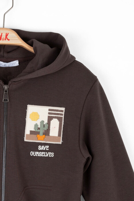 Erkek Çocuk Ceket 4-8 Yaş 47507 Kahverengi - 6