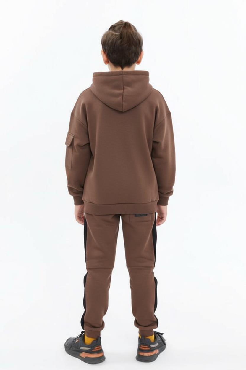 Erkek Çocuk Eşofman Takım 8-16 Yaş 1002 Kahve - 2