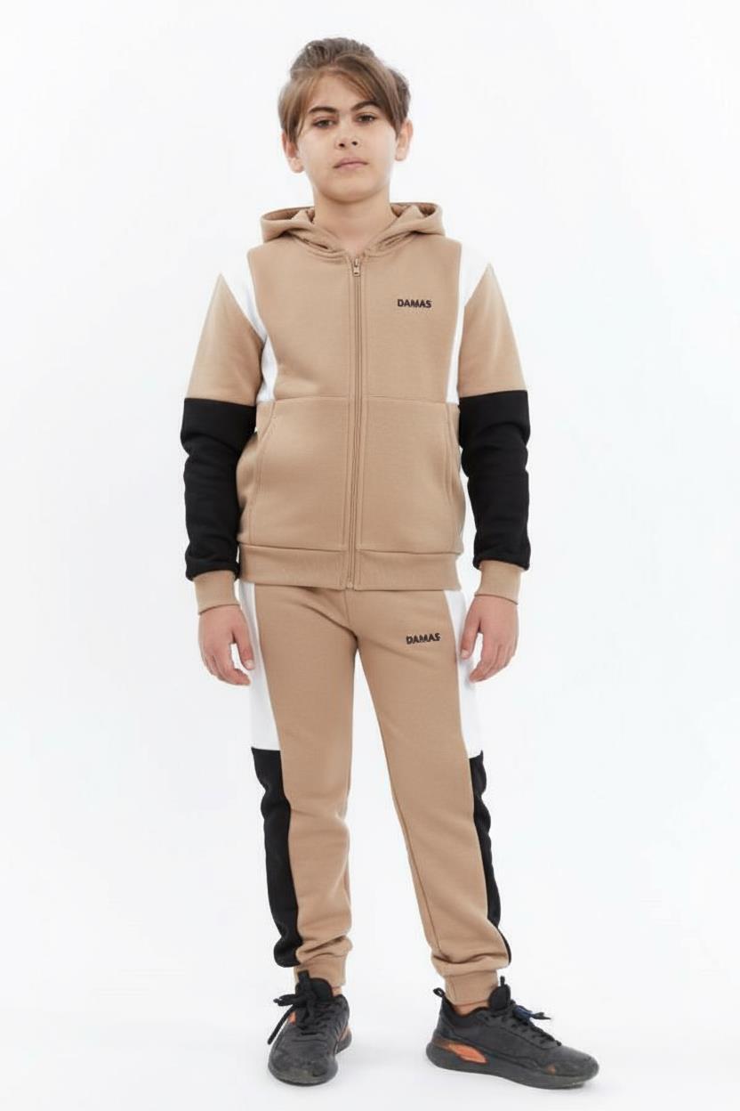 Erkek Çocuk Eşofman Takım 6-14 Yaş 1008 Bej - 1