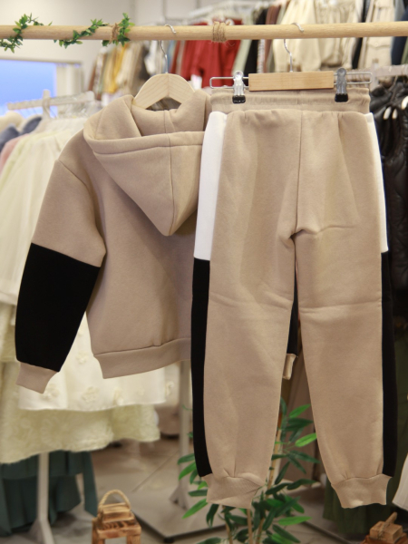 Erkek Çocuk Eşofman Takım 6-14 Yaş 1008 Bej - 6