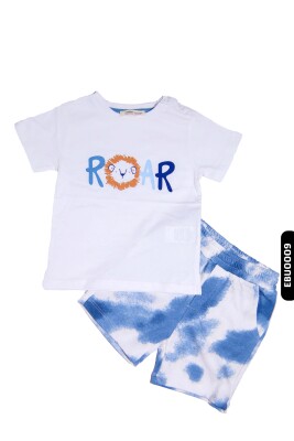 Pamuklu Baskılı Erkek Bebek Şortlu Pijama Takımı 6 Ay - 2 Yaş 1122 Ebu0009 - 1
