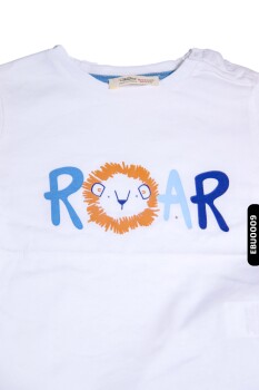 Pamuklu Baskılı Erkek Bebek Şortlu Pijama Takımı 6 Ay - 2 Yaş 1122 Ebu0009 - 6