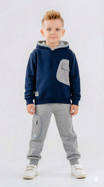 Erkek Çocuk Eşofman Takım 1-5 Yaş 7530 Lacivert - 1