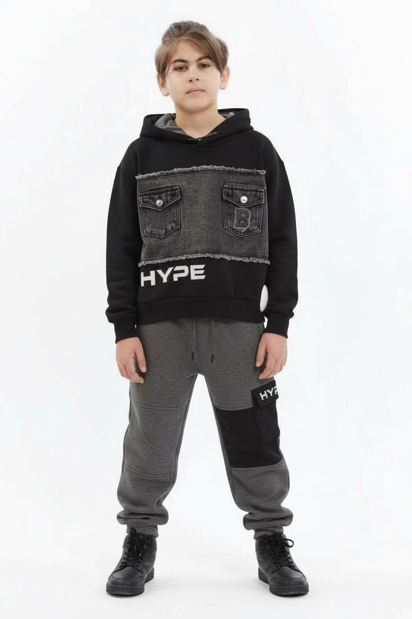 Erkek Çocuk Eşofman Takım 4-8 Yaş 7732 Gri - 1