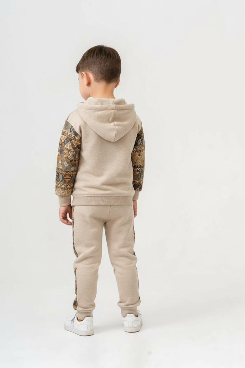 Erkek Çocuk Eşofman Takım 4-8 Yaş 7739 Ekru - 2