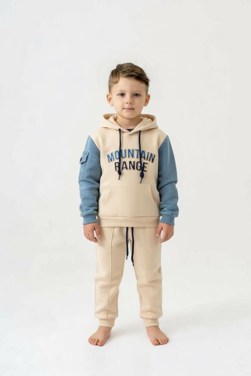 Erkek Çocuk Eşofman Takım 4-8 Yaş 7742 Bej - 1