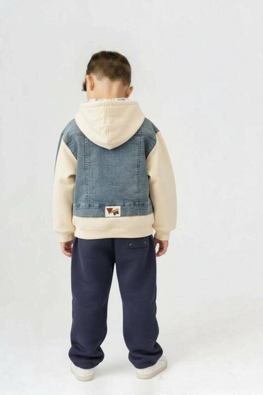 Erkek Çocuk Eşofman Takım 8-12 Yaş 7915 Ekru - Mavi - 2