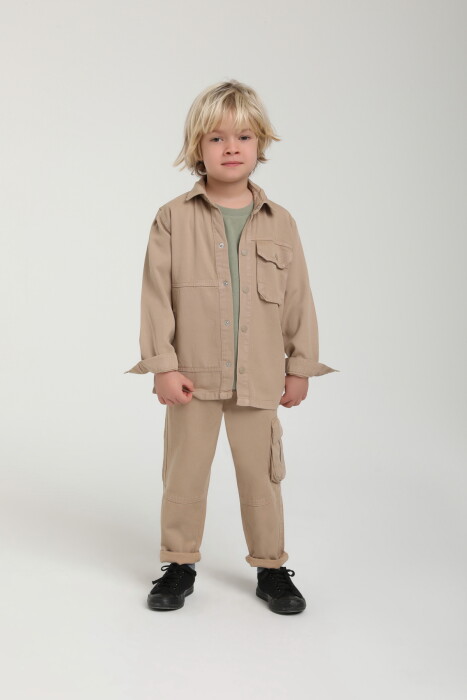 Erkek Çocuk Gömlek 1-4 Yaş 2544 Camel - 2