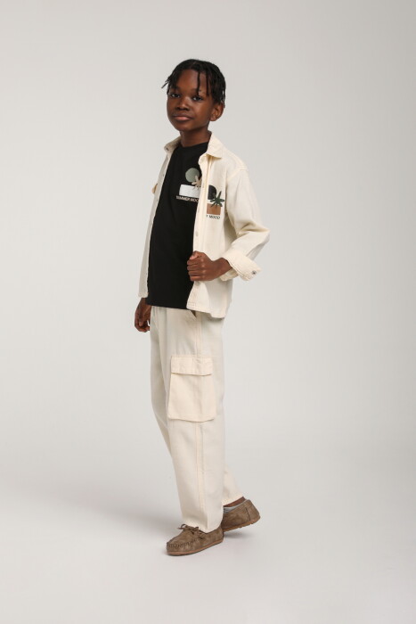 Erkek Çocuk Gömlek 4-8 Yaş 2555 Ekru - 3