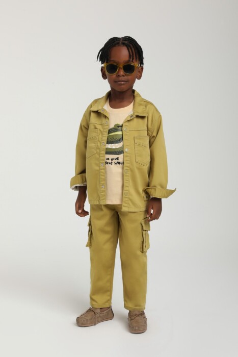 Erkek Çocuk Gömlek 1-4 Yaş 2597 Fıstık Yeşil - 2