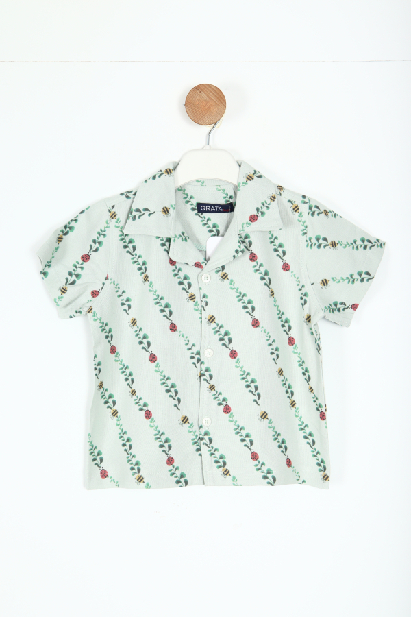 Erkek Çocuk Gömlek 1-5 Yaş 8268 Çiçekli - 1