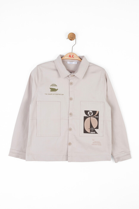 Erkek Çocuk Gömlek 8-14 Yaş 47319 Krem - 4