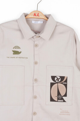 Erkek Çocuk Gömlek 8-14 Yaş 47319 Krem - 5