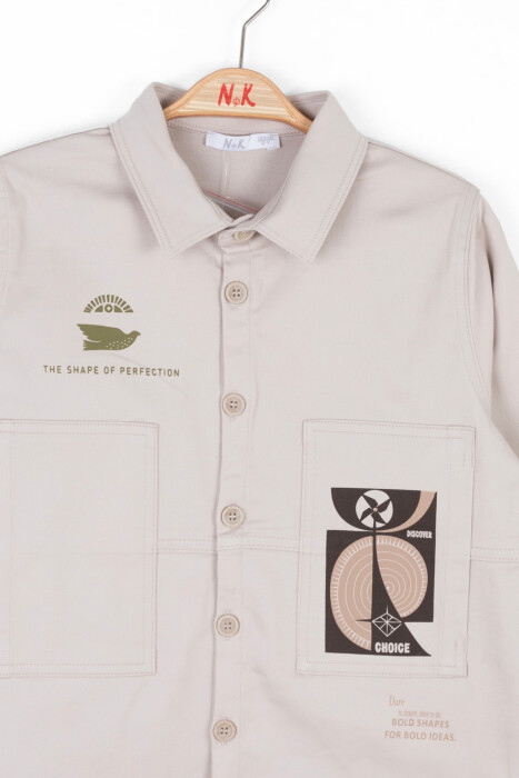 Erkek Çocuk Gömlek 8-14 Yaş 47319 Krem - 5