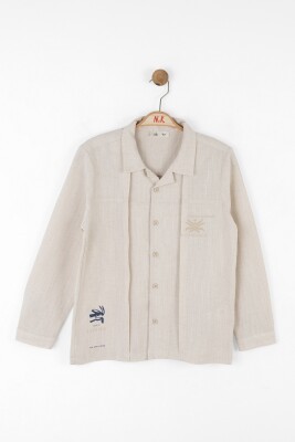 Erkek Çocuk Gömlek 8-14 Yaş 48350 Krem - NK KİDS