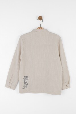 Erkek Çocuk Gömlek 8-14 Yaş 48350 Krem - 4