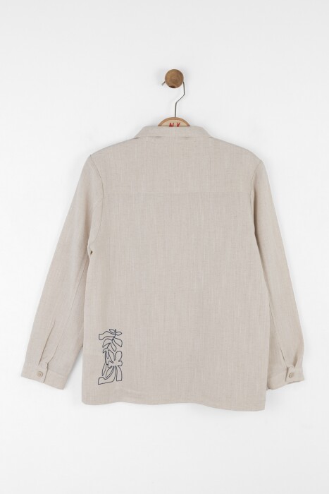 Erkek Çocuk Gömlek 8-14 Yaş 48350 Krem - 4