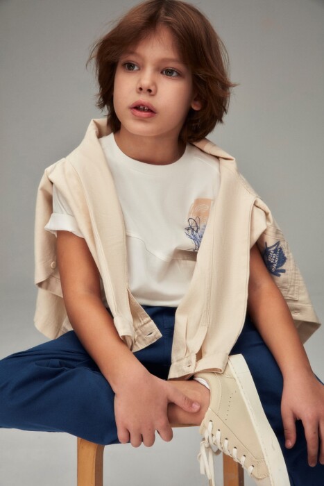 Erkek Çocuk Gömlek 4-8 Yaş 48508 Krem - 5