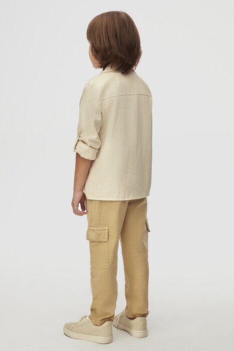 Erkek Çocuk Gömlek 4-8 Yaş 48523 Krem - 5