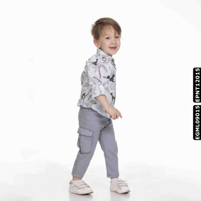 Erkek Gömlek 1-4 Yaş 23100 Egml09015 Yeşil - 3