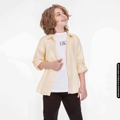 Erkek Rodos Gömlek 8-14 Yaş 44339 Egml09028 Sarı - 4