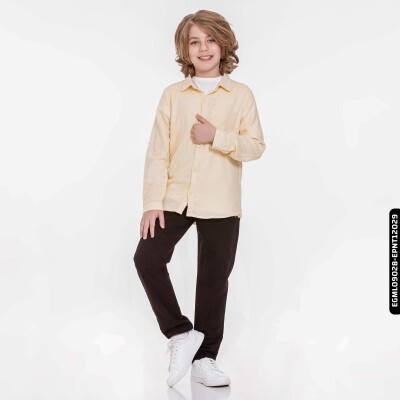 Erkek Rodos Gömlek 8-14 Yaş 44339 Egml09028 Sarı - xo kids