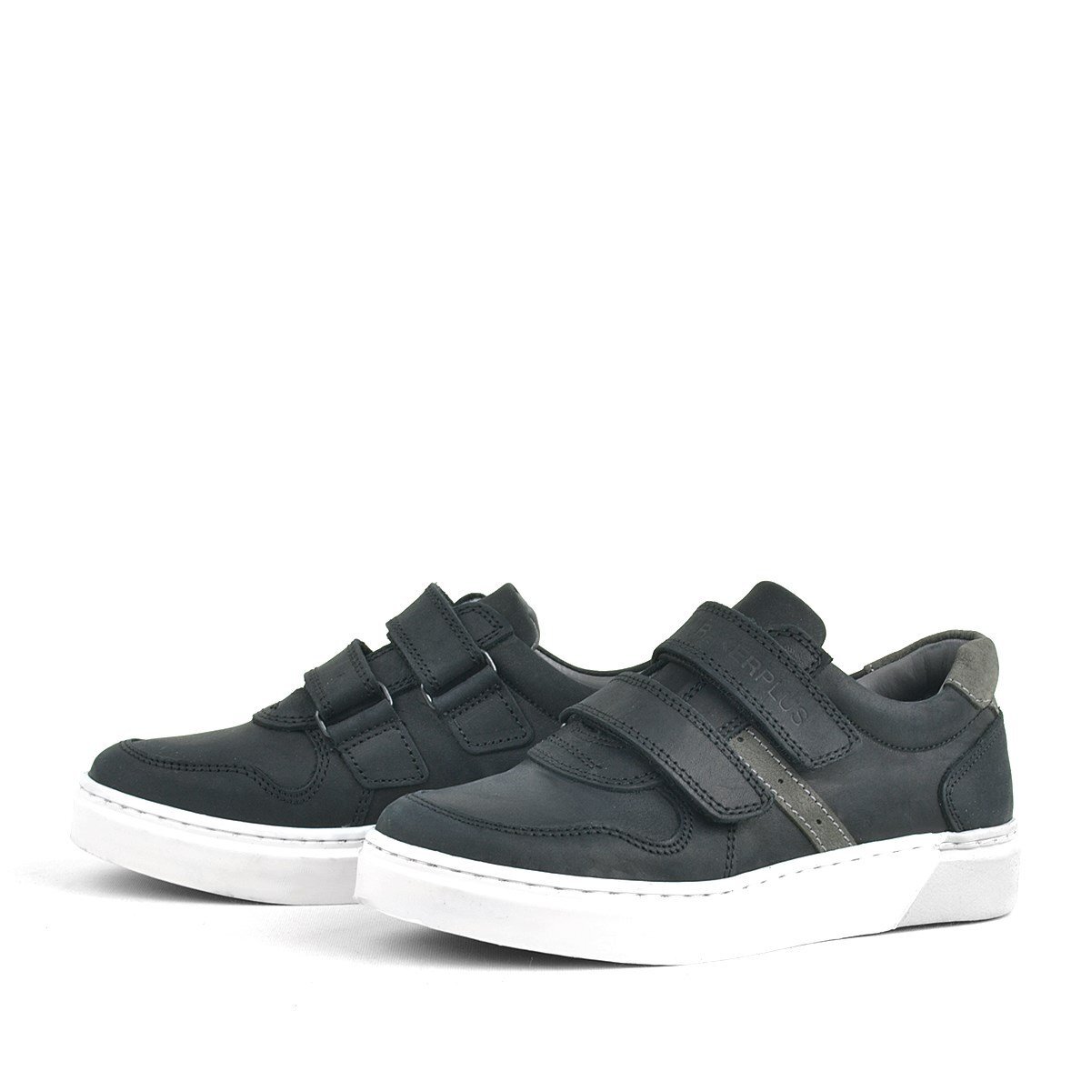 Rakerplus Hakiki Deri Siyah Cırtlı Erkek Çocuk Sneaker - 4