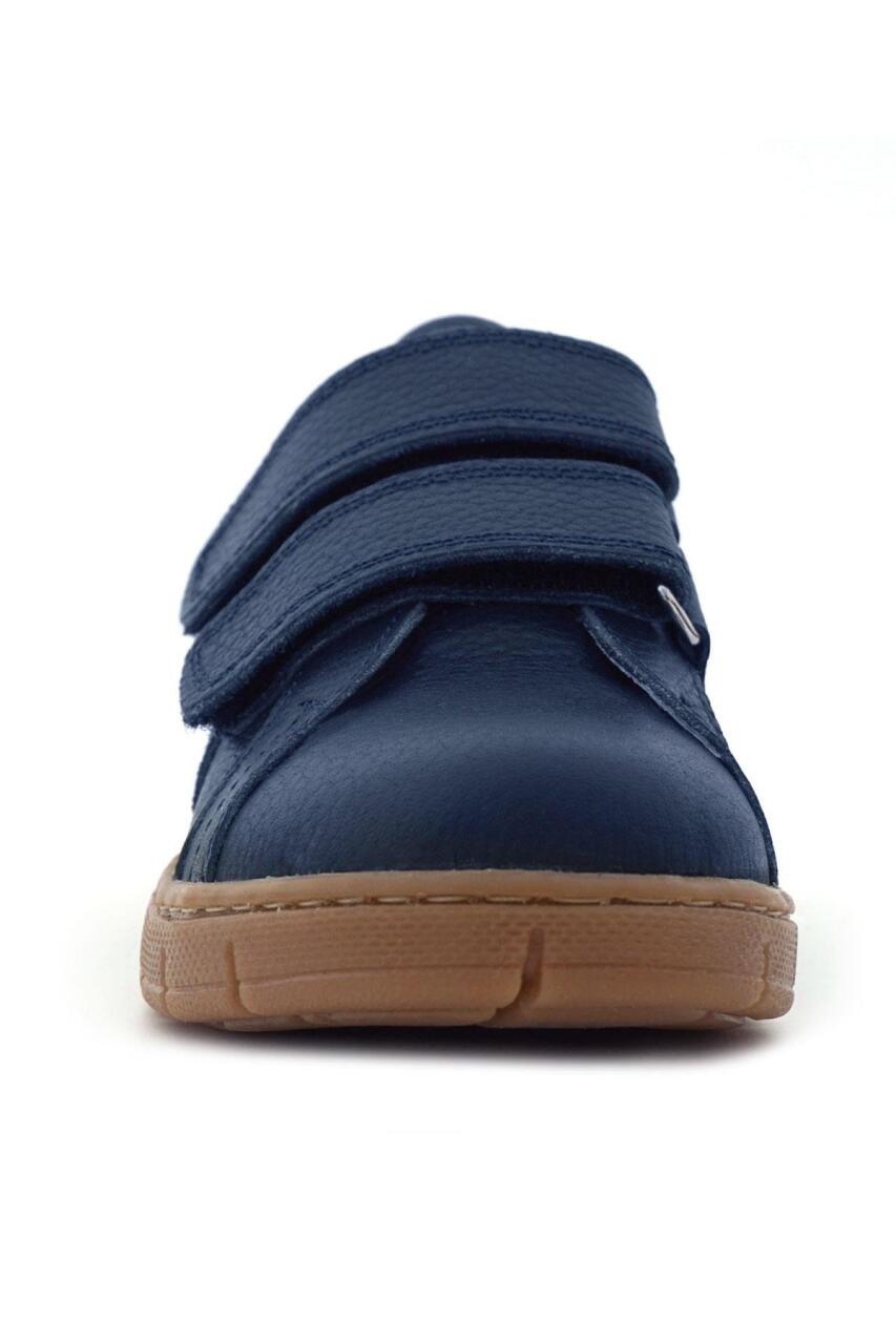 Hakiki Deri Lacivert Cırt Cırtlı Erkek Çocuk Spor Ayakkabı - 4