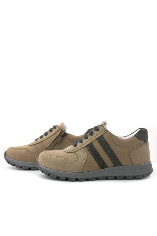 Rakerplus Hakiki Deri Kum Fermuarlı Bağcıklı Erkek Çocuk Spor Okul Ayakkabı - 6