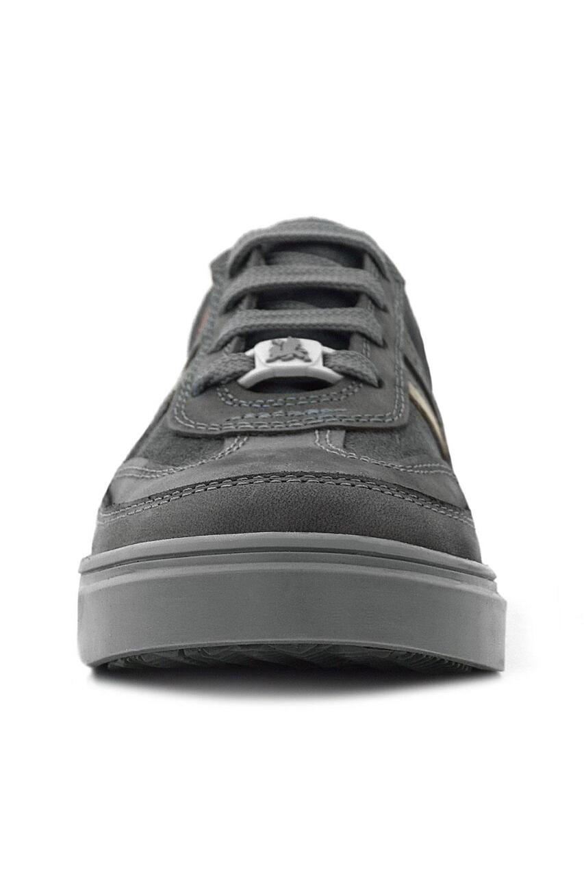 Rakerplus Gri Hakiki Deri Bağcıklı Gri Tabanlı Çocuk Sneaker Ayakkabı - 4