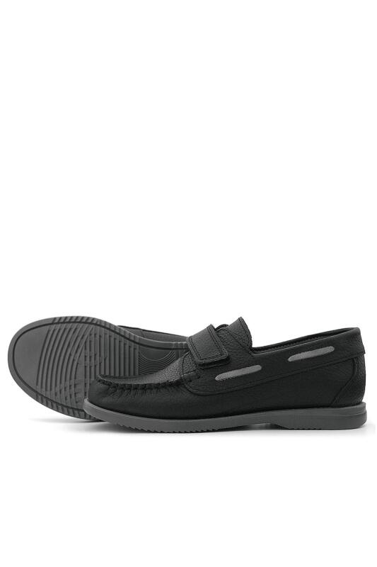 Rakerplus Simurg Hakiki Deri Siyah Erkek Çocuk Ayakkabı - 5