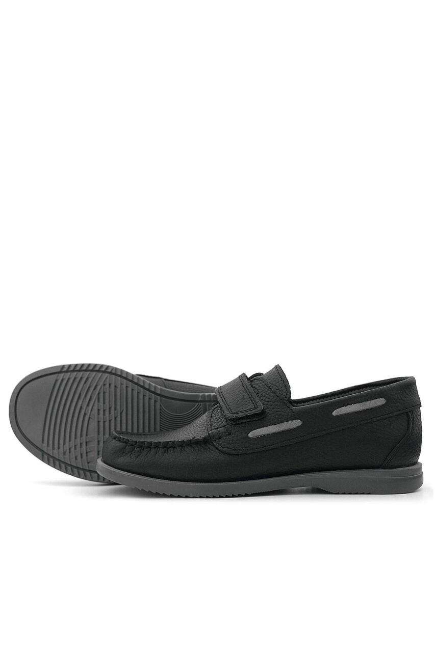 Rakerplus Simurg Hakiki Deri Siyah Erkek Çocuk Ayakkabı - 5