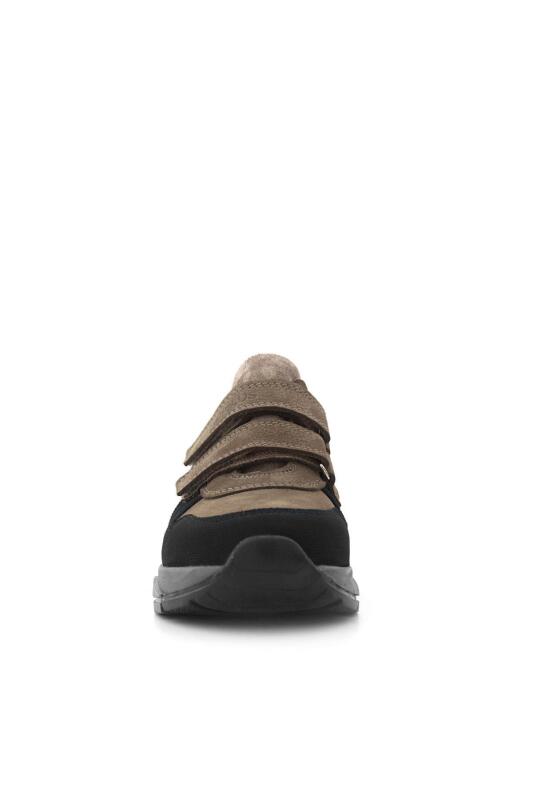 Rakerplus Hakiki Deri Kahverengi Siyah Çocuk Sneakers Spor Ayakkabı - 3