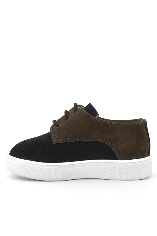 Rakerplus Hakiki Deri Siyah Kahve Lastikli Erkek Çocuk Günlük Ayakkabı - 4