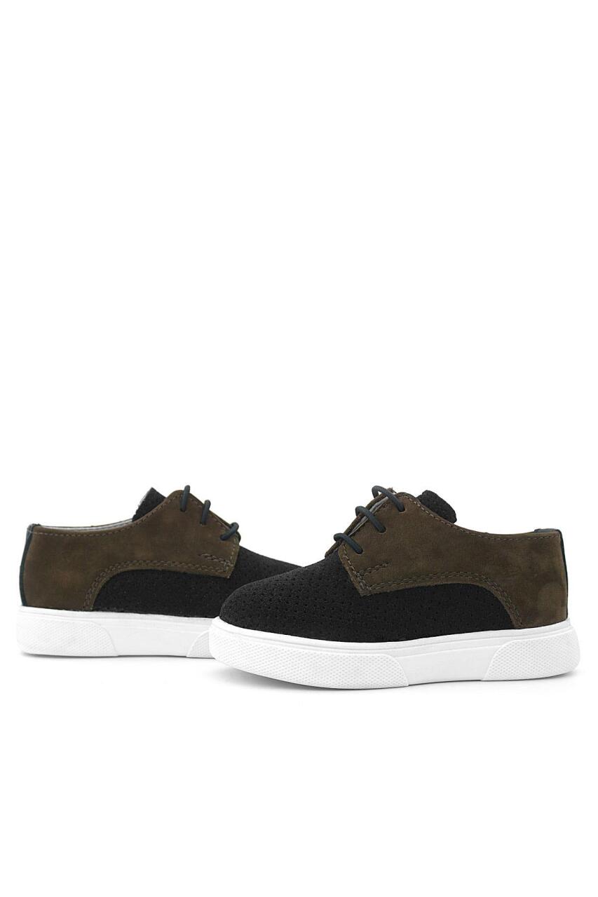 Rakerplus Hakiki Deri Siyah Kahve Lastikli Erkek Çocuk Günlük Ayakkabı - 7