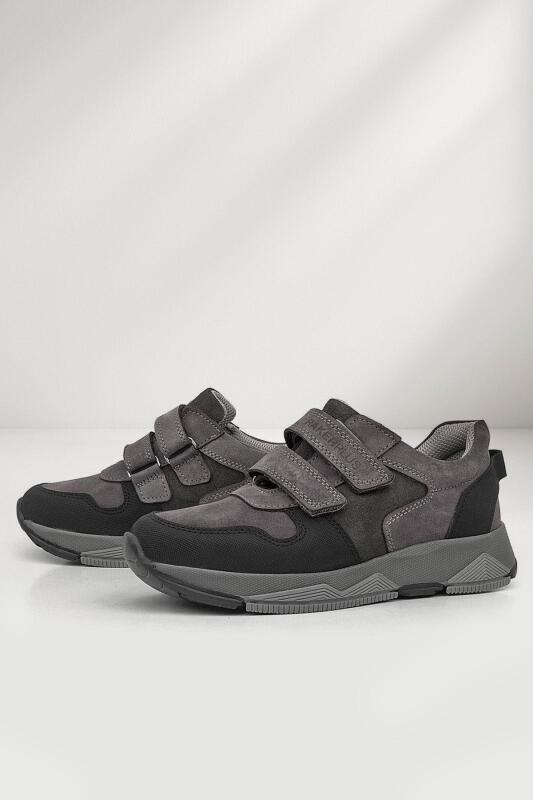 Rakerplus Hakiki Deri Gri Çocuk Sneakers Spor Ayakkabı - Rakerplus