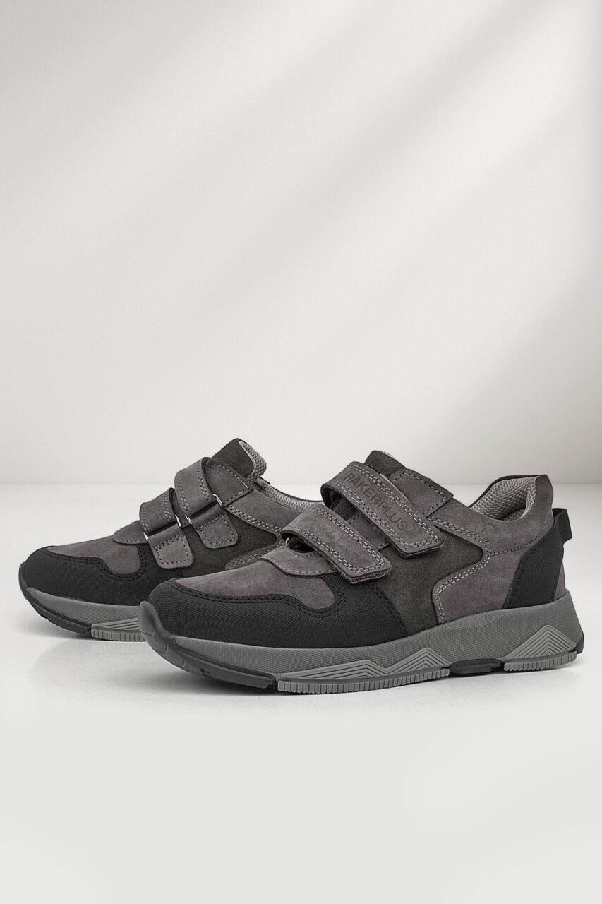 Rakerplus Hakiki Deri Gri Çocuk Sneakers Spor Ayakkabı - 1