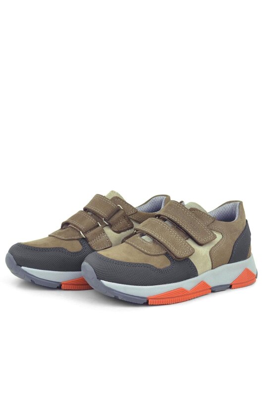 Rakerplus Hakiki Deri Kahverengi Çocuk Sneakers Spor Ayakkabı - 4