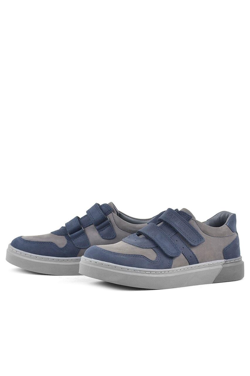 Rakerplus Hakiki Deri Lacivert Cırtlı Erkek Çocuk Sneaker - 4