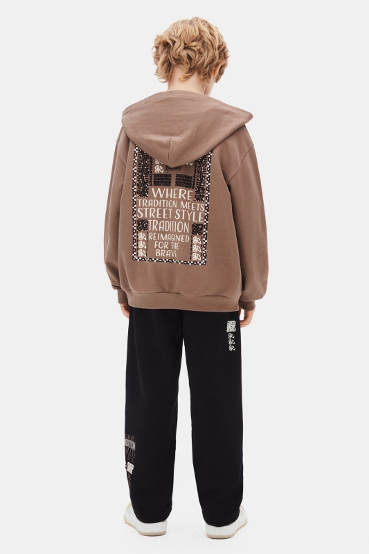 Erkek Çocuk Hırka 8-14 Yaş 49315 Kahverengi - 3