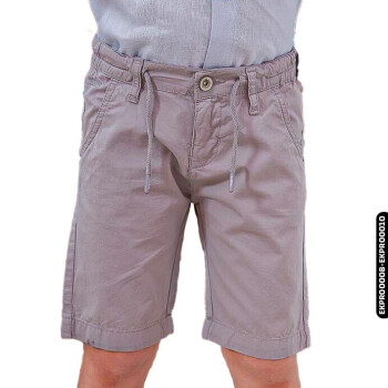 Erkek Çocuk Pamuklu Beli Lastikli Kordonlu Regular Bermuda Şort 4-8 Yaş 379789 Ekpr00008 Gri - xo kids