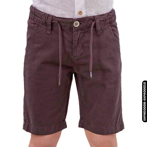 Erkek Çocuk Pamuklu Beli Lastikli Regular Bermuda Şort 9-13 Yaş 395338 Ekpr00010 Koyu Kırmızı - 1