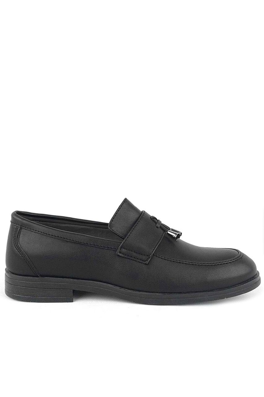 Rakerplus Loafer Siyah Mat Erkek Klasik Çocuk Ayakkabı - 3